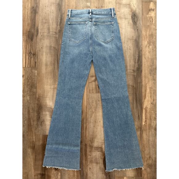LOFT High Rise Flare Jeans in a Light Medium Blue Wash, Like New (Worn Once) - Picture 7 of 8